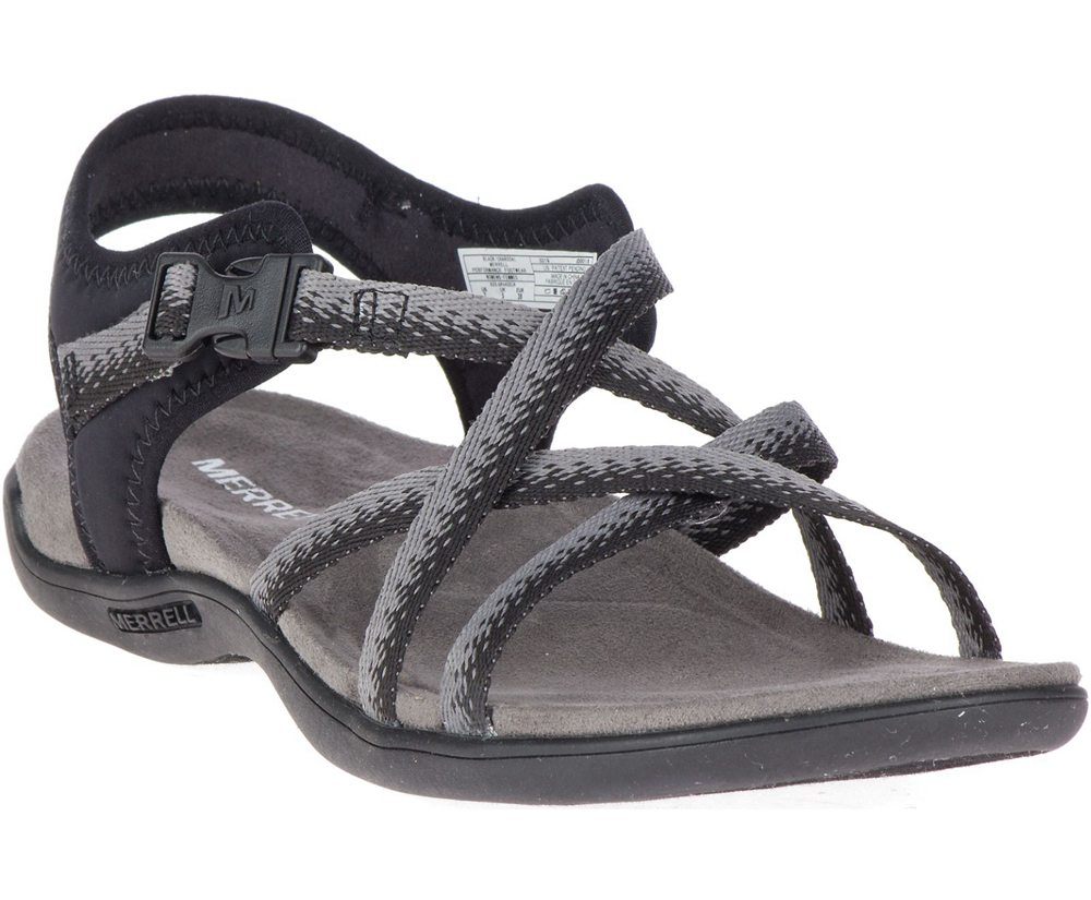 Merrell Sandals Black/Grey - District Muri Lattice - Womens 39KERGNTW
